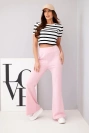 Women's butter pants with flared leg light pink