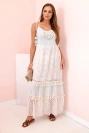 Boho-Kleid für Damen mit Trägern blau