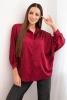 Elegant women's blouse made of viscose with buttons and a collar burgundy