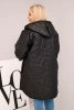 Damenjacke Plus Size gesteppte mit Kapuze und dem Aufdruck HOPE schwarze
