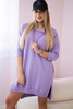 Šaty s kapucňou a dlhšími chrbtom purple