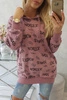 Sweatshirt with inscriptions dark pink