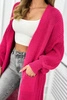 Pullover lange Strickjacke Fuchsia