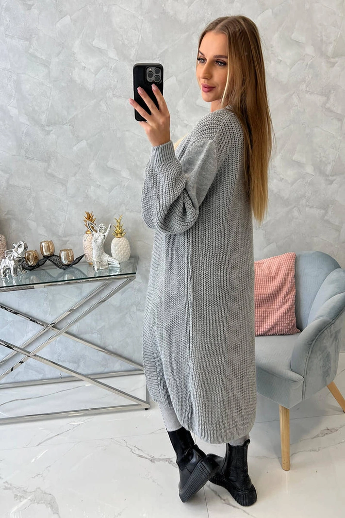 Pullover lange Strickjacke dunkelgrau