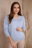 V-Ausschnitt-Pullover blau