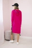 Dress with hood and print fuchsia