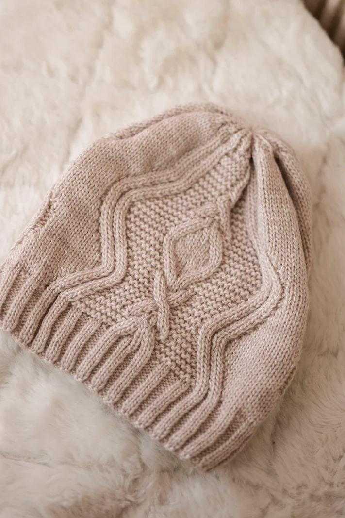 Cap with fleece Sylwia K244 light beige