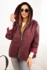 Women's quilted jacket with a hood plum