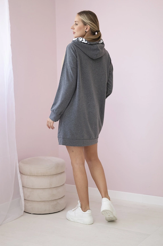 Dress with hood Oversize graphite