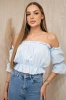 Off-the-shoulder blouse azure