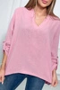 Muslin blouse with rolled-up sleeves light pink