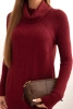 Damenkleid aus Viskose-Strick mit breitem Kragen bordeaux