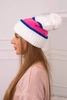 Women's cap Kinga K297 white + cornflower + light pink