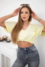 Cotton blouse with a pocket yellow