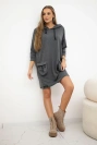 Kleid mit Kapuze in Graphit