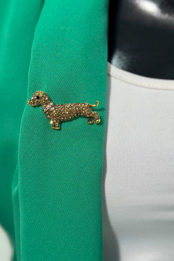 Brosche Hund A-2-21-6 Goldene Farbe
