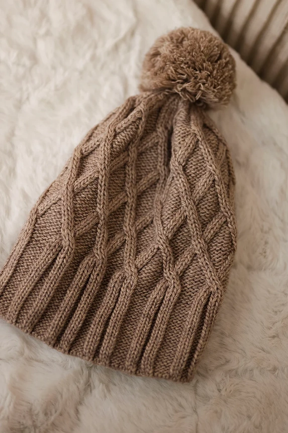 Cap with fleece Milano K203 dark beige