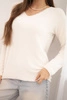 Damenpullover aus weichem Strick mit V-Ausschnitt beige