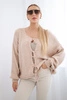 Sweater with front tie powder pink