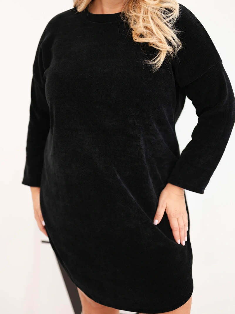 Women's Plus Size corduroy dress with a loose fit black
