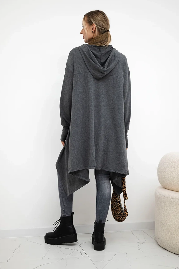 Bluse mit ausgestelltem Saum in graphit