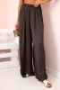 Spodnie damskie wiskozowe szerokie z gumką w pasie brązowe