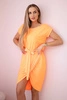 Stufenkleid mit Umschlag unten orange neon