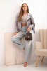 Women's suede jacket with fringes gray 