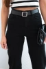 Women's jeans trousers with straight leg and belt black