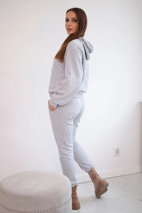 Sweatshirt set with a hood gray