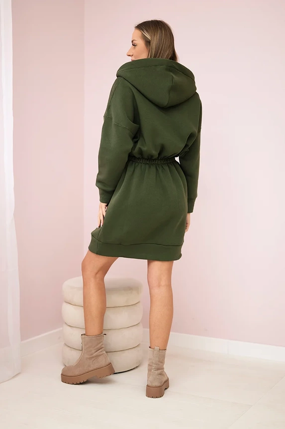 Isoliertes Kleid mit Kapuze khaki
