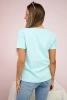 Bluse mit Frauengrafik mint