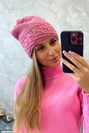 Dámska čiapka Aniela K338 tmavo ružová