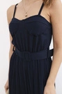Plissee-Jumpsuit mit Trägern marineblau
