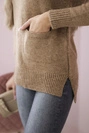 Sweter ze stójką camelowy