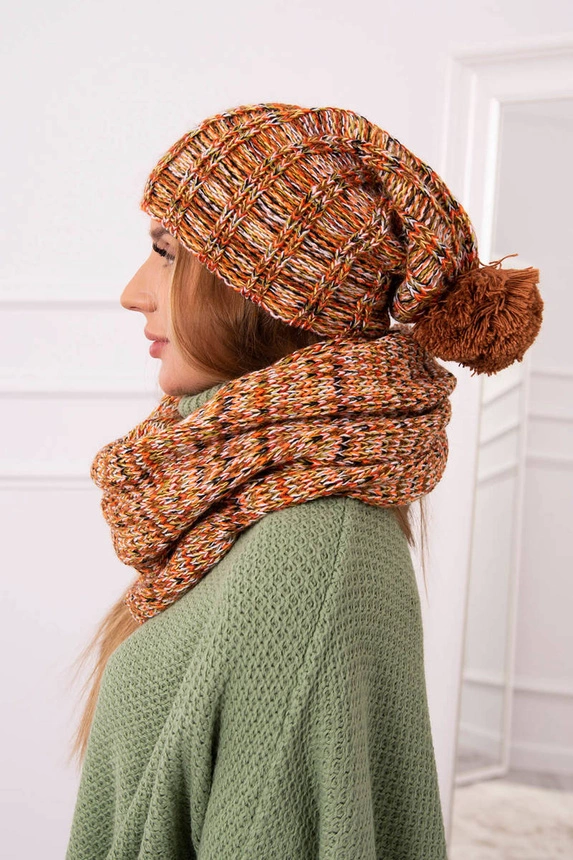 Dámský fleecový set 4 Seasons K263 camel+red