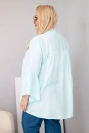 Damenbluse aus Viskose in Plus Size mit Volantärmeln und V-Ausschnitt mintfarben