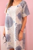 Women's cotton dress with oriental pattern beige