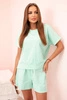 Punto-Set für Damen mit kurzen Ärmeln und Shorts Minze