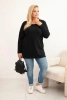 Dámská blůza Plus Size bavlněná s kulatým výstřihem černá