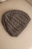 Women's winter wool hat with cable knit K452 mocha