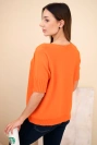 Damenpullover aus Viskose mit kurzen Ärmeln orange