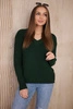 Sweater with V neckline dark green