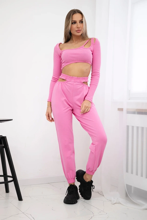 Súprava s top blúzkou svetlo ružová
