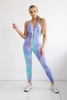 Fitness suit with push up purple