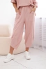 Cotton set blouse + trousers dark powder pink