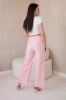 Viscose wide-leg trousers light powder pink
