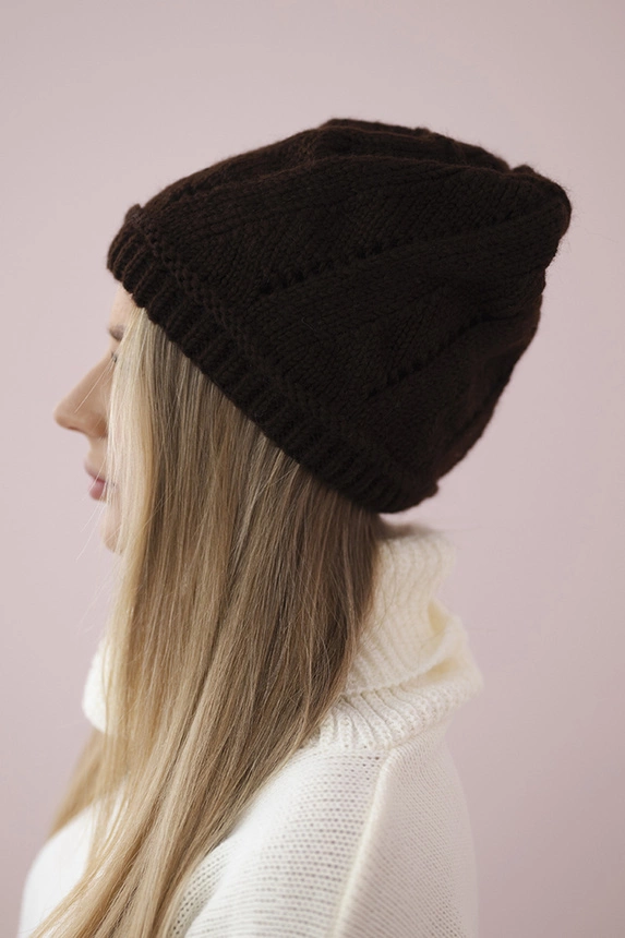 Women's cap Klarysa K393 brown