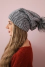 Cap with fleece Sandra K210 dark grey