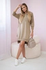 Kapuzenkleid mit längerem Rücken camel